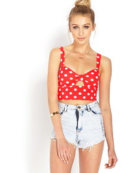 Forever 21 Dotted Doll Crop Top