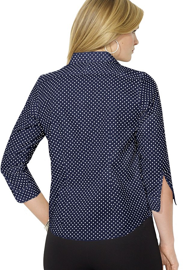 Lauren Ralph Lauren Plus Polka Dot Button Front Shirt, $75, Bloomingdale's