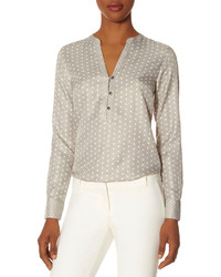 The Limited Polka Dot Henley Blouse