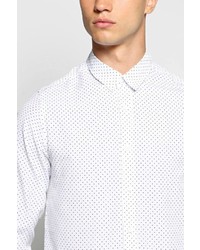 Boohoo Long Sleeve Polka Dot Shirt
