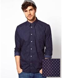 Paul Smith Jeans Shirt With Polka Dot In Tailored Fit