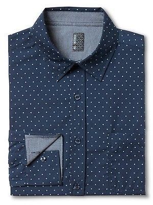 Polka-Dot Trim Double-Button Secret Snap - NY&C Madison Shirt