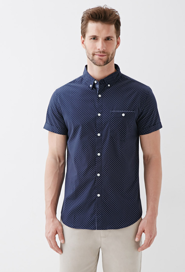 21men 21 Dot Print Oxford Shirt | Where to buy & how to wear