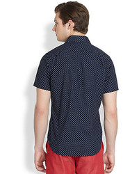 Saks Fifth Avenue Collection Modern Fit Polka Dot Sportshirt