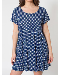 American Apparel Polka Dot Printed Rayon Babydoll Dress