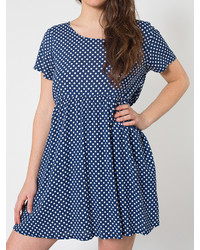 American Apparel Polka Dot Printed Rayon Babydoll Dress