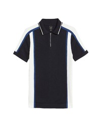 River Island Rib Colorblock Polo In Navy At Nordstrom
