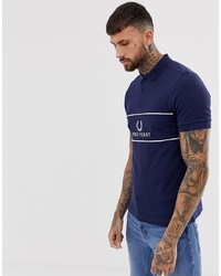 Fred Perry Sports Logo Polo In Navy