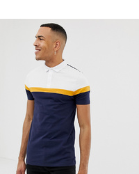 ASOS DESIGN Tall Polo Shirt With Cut And S In Navy
