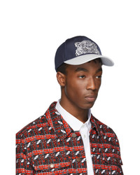 Kenzo Navy And White Limited Edition Canvas Tiger Cap