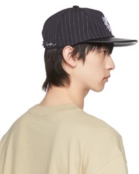 We11done Navy Heart Embroidery Stripe Cap