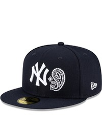 New Era Navy New York Yankees Patchwork Undervisor 59fifty Fitted Hat