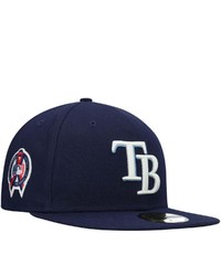 New Era Navy Tampa Bay Rays 911 Memorial Side Patch 59fifty Fitted Hat