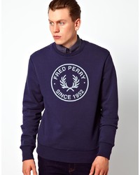 Fred Perry Flock Print Crew Neck Sweat