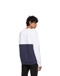 Kenzo Navy And White Limited Edition Colorblock Tiger Sweatshirt