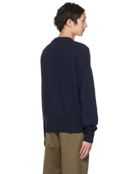 Marni Navy Intarsia Sweater