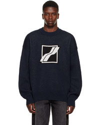 We11done Navy Jacquard Sweater