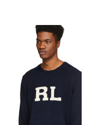 Polo Ralph Lauren Navy Rl Crewneck Sweater