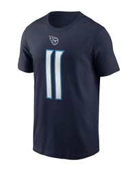 Nike Aj Brown Navy Tennessee Titans Player Name Number T Shirt