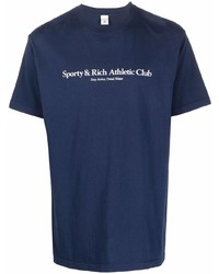 Sporty & Rich Athletic Club Logo Print T Shirt