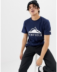 Penfield Augusta Mountain Logo Front T Shirt In Navy