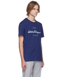 Salvatore Ferragamo Blue Logo T Shirt