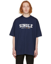 Vetements Blue Single And Ready To Mingle T Shirt