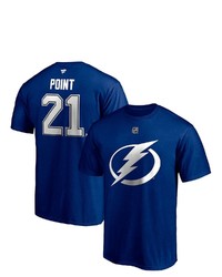 FANATICS Branded Brayden Point Blue Tampa Bay Lightning Authentic Stack Name Number T Shirt
