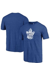 FANATICS Branded Heathered Blue Toronto Maple Leafs Primary Logo Tri Blend T Shirt