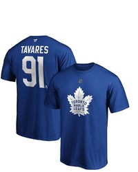 FANATICS Branded John Tavares Blue Toronto Maple Leafs Team Authentic Stack Name Number T Shirt