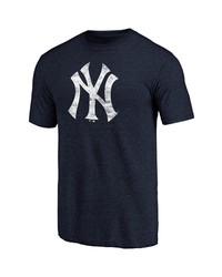 FANATICS Branded Navy New York Yankees Weathered Official Logo Tri Blend T Shirt