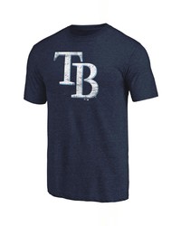 FANATICS Branded Navy Tampa Bay Rays Weathered Official Logo Tri Blend T Shirt