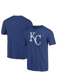 FANATICS Branded Royal Kansas City Royals Weathered Official Logo Tri Blend T Shirt