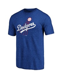 FANATICS Branded Royal Los Angeles Dodgers True Classics Throwback Logo Tri Blend T Shirt
