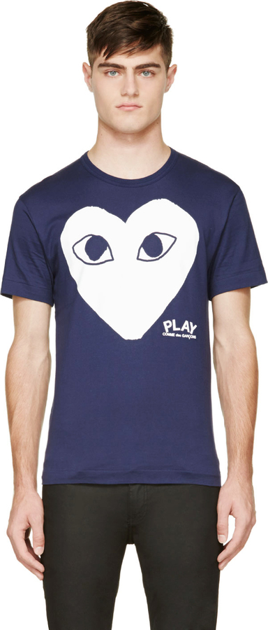 comme des garcons navy t shirt