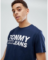 Tommy Jeans Essential Logo T Shirt In Navy