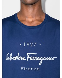 Salvatore Ferragamo Ferra Classic Logo Ss Tee Blu
