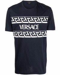 Versace Greca Logo Print T Shirt