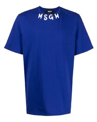 MSGM Logo Neck Cotton T Shirt