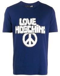 Love Moschino Logo Peace Sign T Shirt