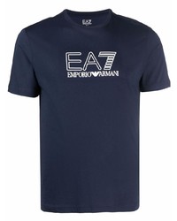 Ea7 Emporio Armani Logo Print Cotton T Shirt