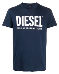 Diesel Logo Print Crew Neck T Shirt