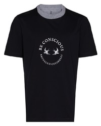 Brunello Cucinelli Logo Print Crew Neck T Shirt
