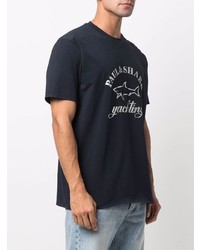 Paul & Shark Logo Print Stretch Cotton T Shirt