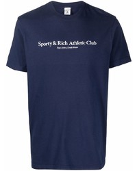 Sporty & Rich Logo Print T Shirt