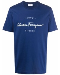 Salvatore Ferragamo Logo Signature Print Short Sleeve T Shirt