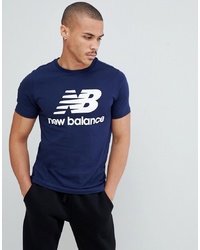New Balance Logo T Shirt In Navy Mt83530 Pgm