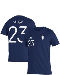 adidas Luke Shaw Navy Manchester United Name Number Amplifier T Shirt
