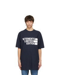 Vetements Navy Limited Editon Logo T Shirt