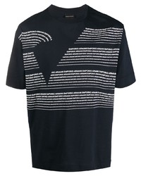 Emporio Armani Op Art Eagle Logo Print T Shirt